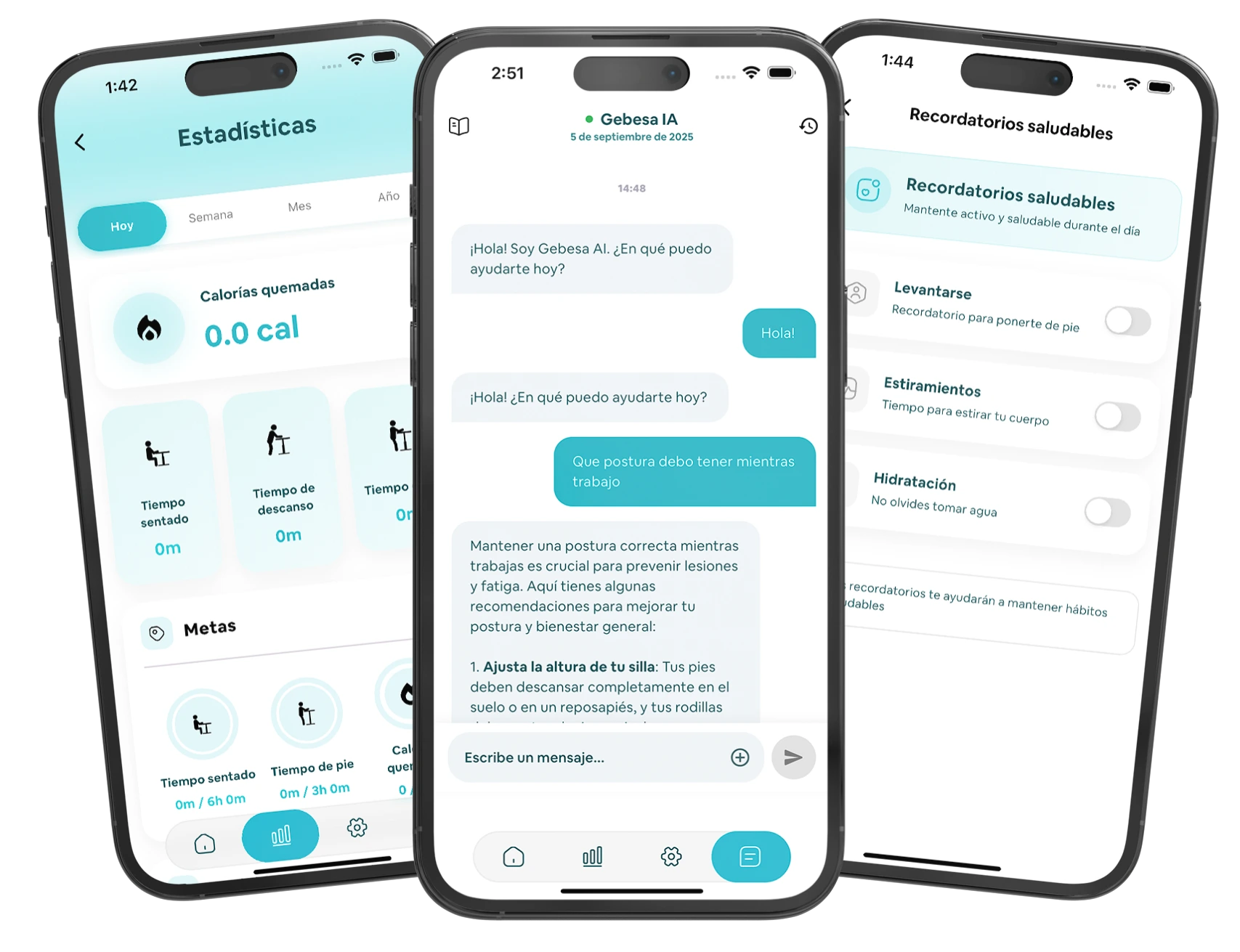 App Ascend - Pantallas de la aplicación